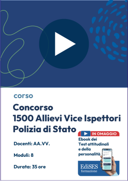 Corso Online per il Concorso 1500 Allievi Vice Ispettori Polizia di Stato + Ebook Omaggio