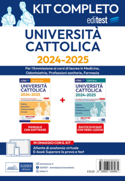 Test Cattolica 2024: kit completo per Medicina, Odontoiatria, Professioni Sanitarie e Farmacia